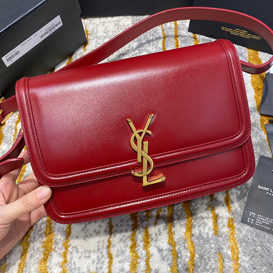 YSL سولفرينو حقيبة متوسطة الحجم حمراء 634305