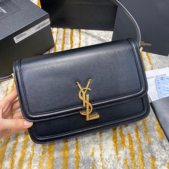 YSL سولفرينو حقيبة متوسطة الحجم سوداء 634305