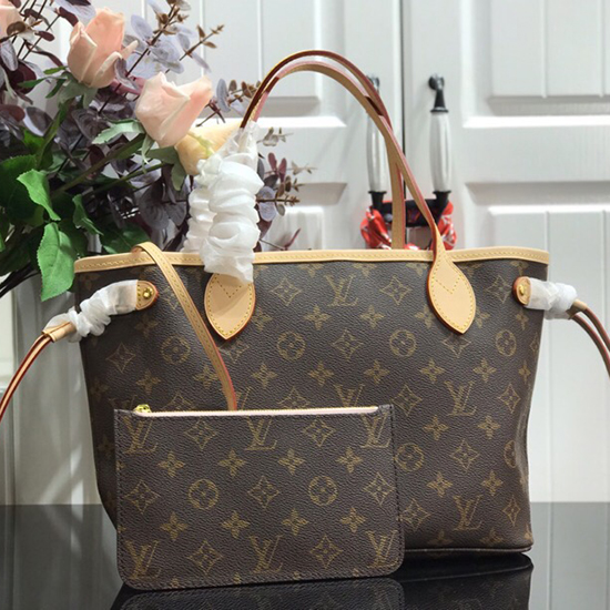 لويس فويتون قماش مونوغرام Neverfull PM وردي M41000