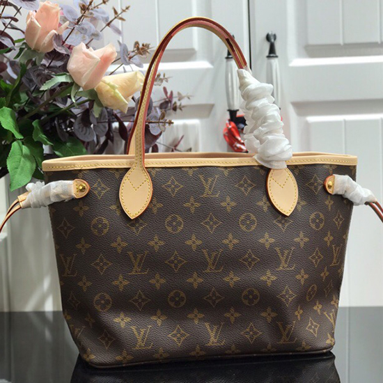 لويس فويتون مونوغرام قماش Neverfull PM أصفر M41000