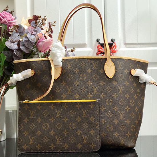 لويس فويتون مونوغرام قماش Neverfull ملم أصفر M41178