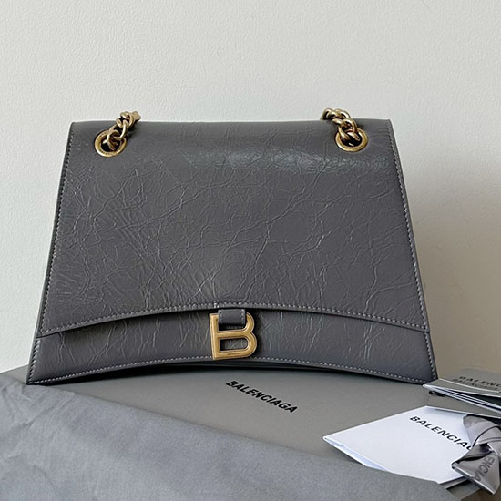 Balenciaga Crush чанта със средна верига сива B716393