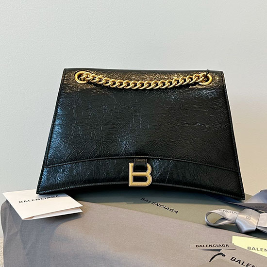 Balenciaga Crush чанта със средна верига черна B716393