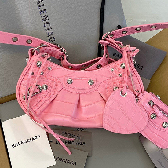 Balenciaga Le Cagole крокодилска чанта Xs през рамо B671305