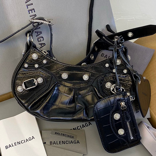 Balenciaga Le Cagole крокодилска чанта Xs през рамо B671306