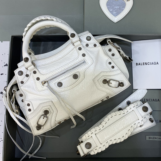 Balenciaga Neo Cagole Xs чанта през рамо бяла B70094