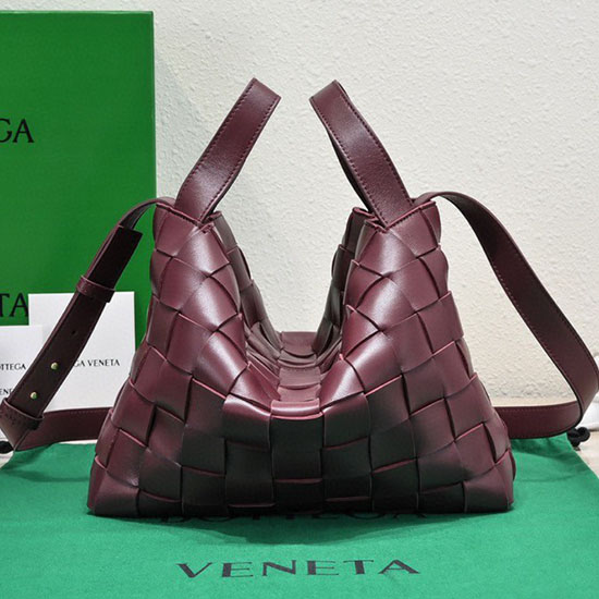 Bottega Veneta боулинг касета чанта бордо B730327