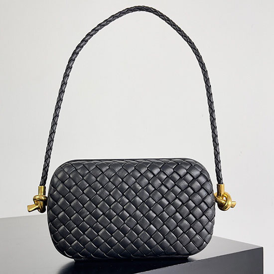 Bottega Veneta възел Minaudiere чанта през рамо черна B717623