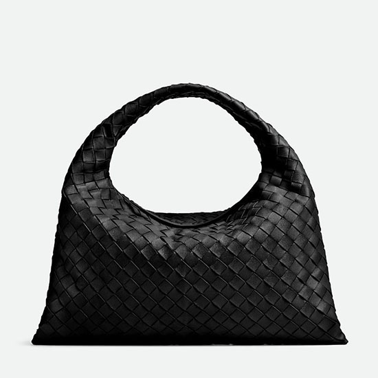 Bottega Veneta малка чанта за рамо от хоп черна 763966