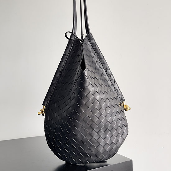 Bottega Veneta чанта през рамо средно слънцестоене черна B740990