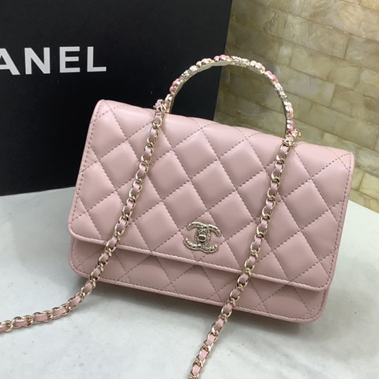 Chanel капак рамо с дръжка розово Ap3574