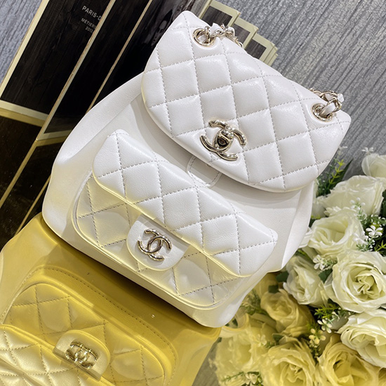 Chanel малка раница Duma с шнурове черна As2908