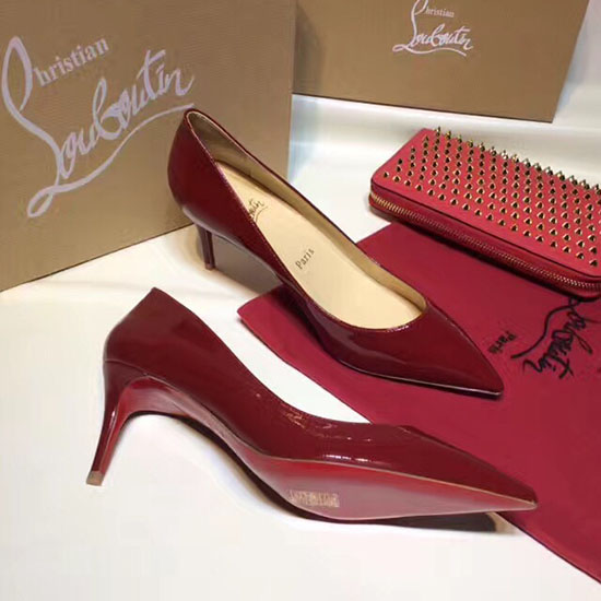 Christian Louboutin обувки на среден ток бордо Cl005