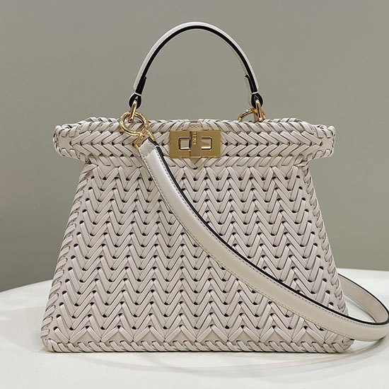 Fendi Peekaboo Iseeu малък бял F80138