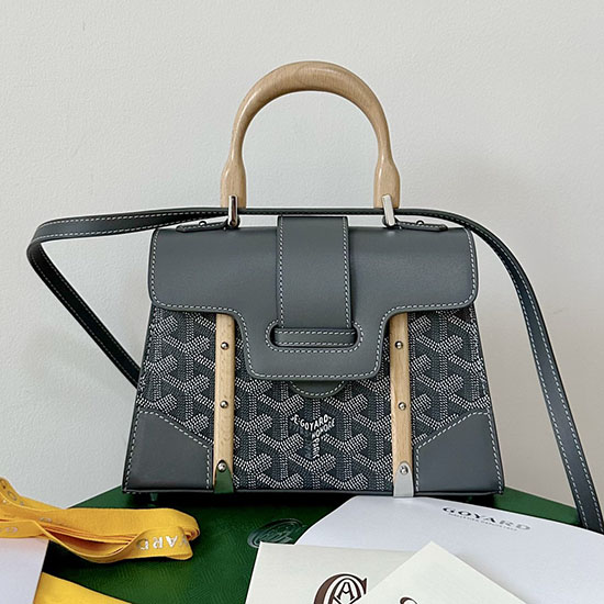 Goyard Saigon структура мини чанта сива G6015