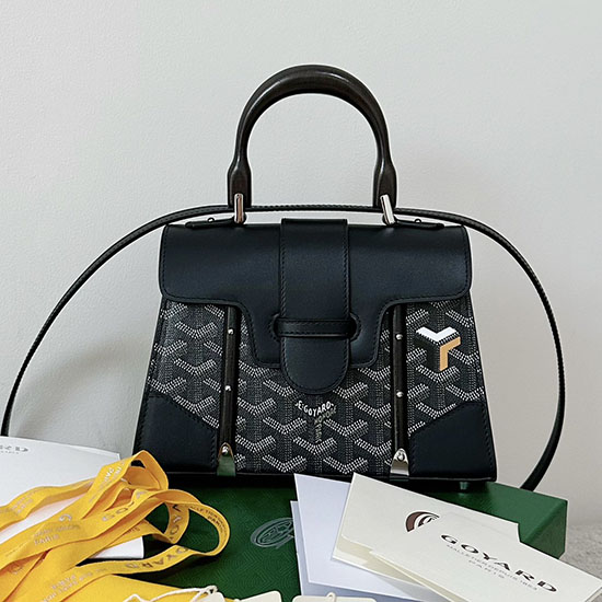 Goyard Saigon структура мини чанта черна G6014