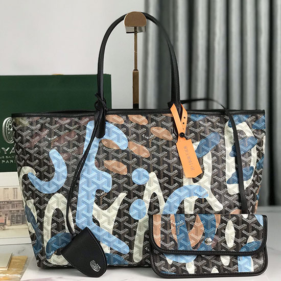 Goyard Saint Louis Tote с принт синьо G6001