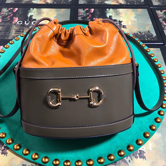 Gucci 1955 Horsebit Bucket Bag сива 602118