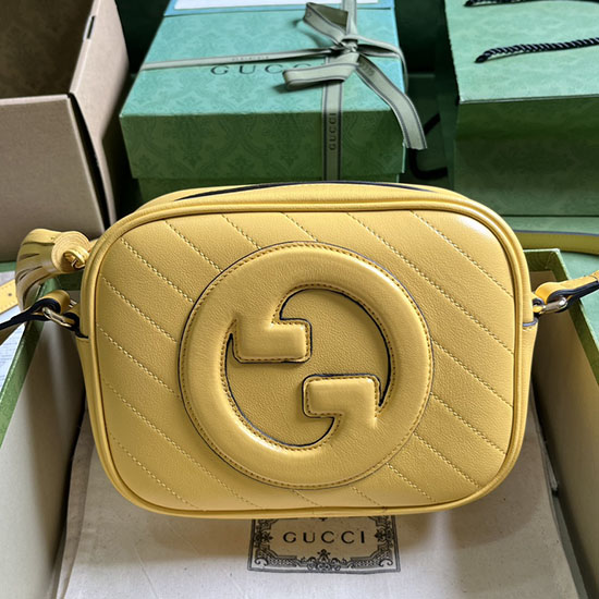 Gucci Blondie малка чанта през рамо жълта 742360