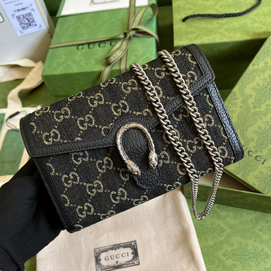 Gucci Dionysus мини чанта с верига черна 401231