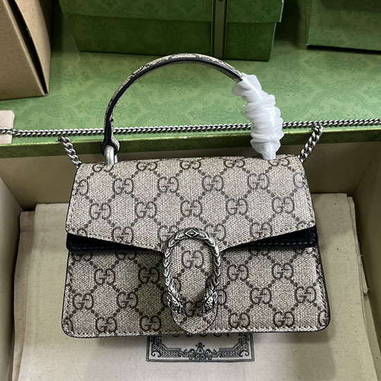 Gucci Dionysus мини чанта с горна дръжка черна 752029