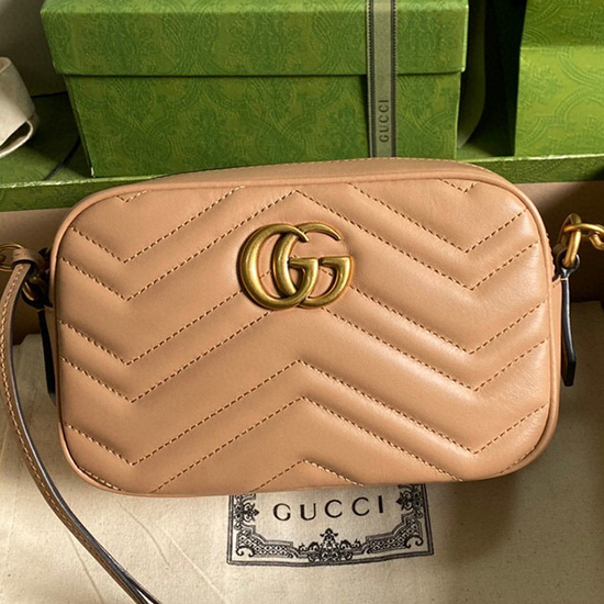 Gucci Gg Marmont Matelasse мини чанта бежово 448065