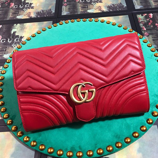 Gucci Gg Marmont клъч червен 498079