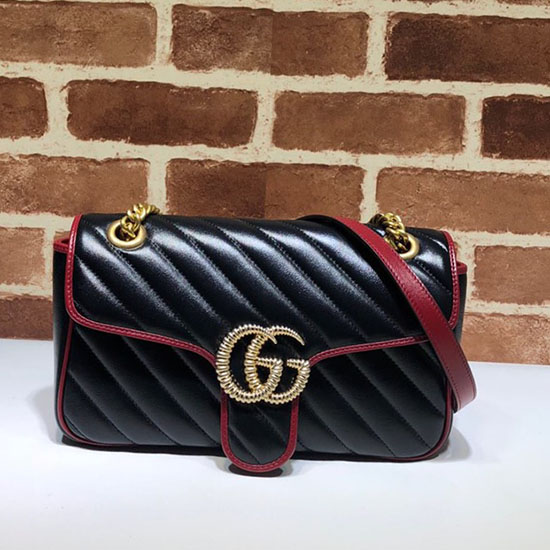 Gucci Gg Marmont малка чанта през рамо черна 443497