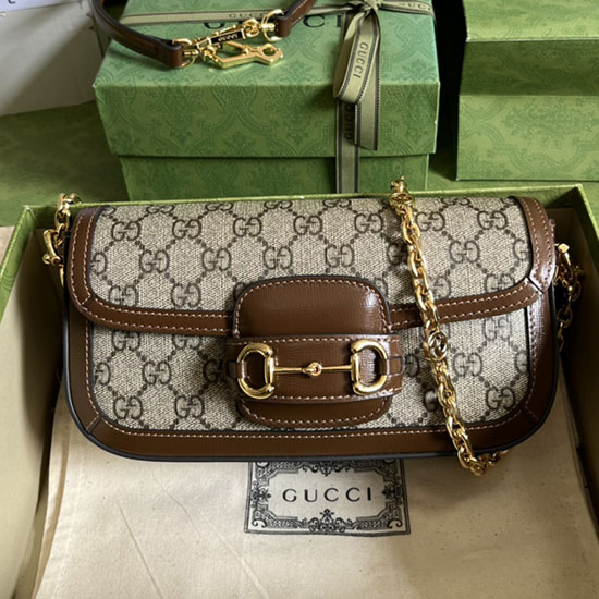 Gucci Horsebit 1955 Gg Supreme чанта през рамо кафяво 735178