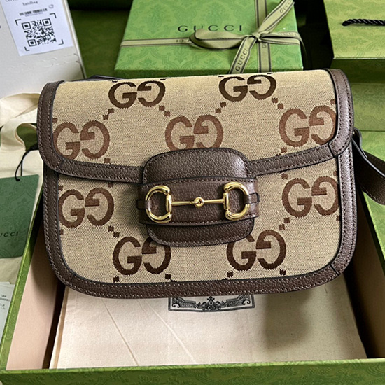 Gucci Horsebit 1955 малка чанта с джъмбо Gg 602204