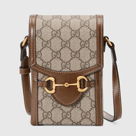 Gucci Horsebit 1955 мини чанта кафяво 625615