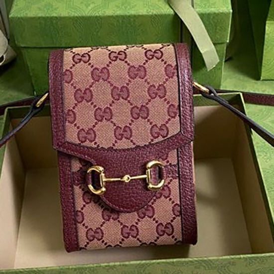 Gucci Horsebit 1955 мини чанта червена 625615