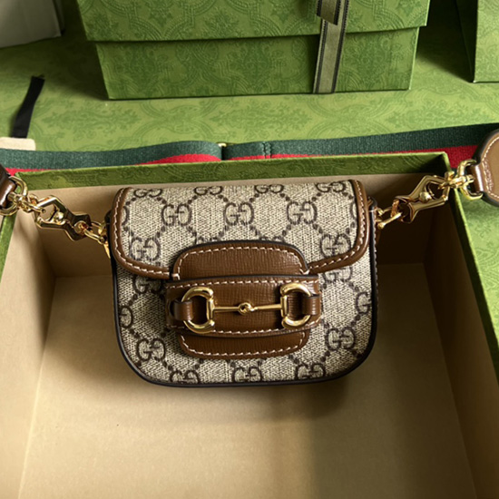 Gucci Horsebit 1955 портфейл с каишка бежов 699760