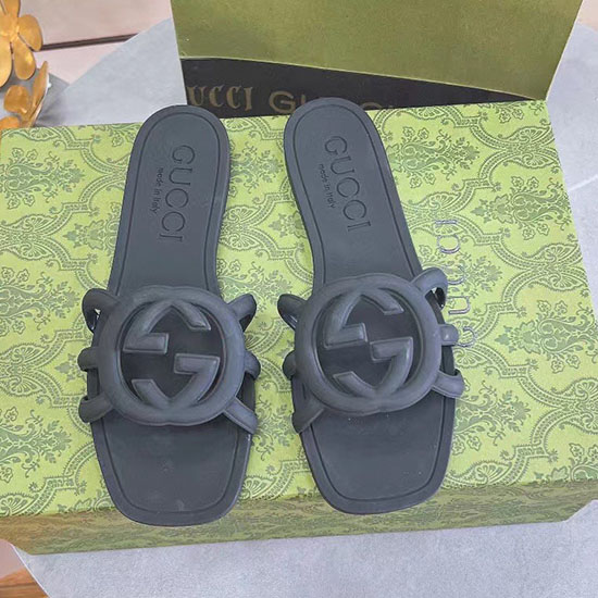 Gucci Interlocking G Slide сандали черни 780307