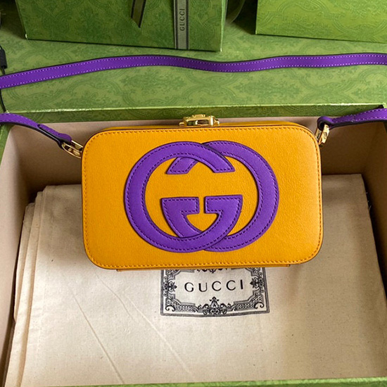 Gucci Interlocking G мини чанта жълта 658230