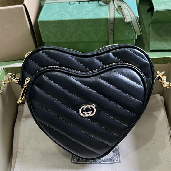 Gucci Interlocking G мини чанта през рамо сърце 751628