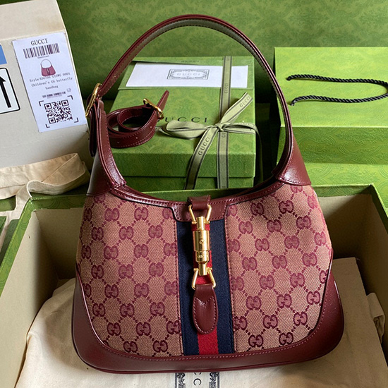 Gucci Jackie 1961 малка чанта през рамо червена 636706