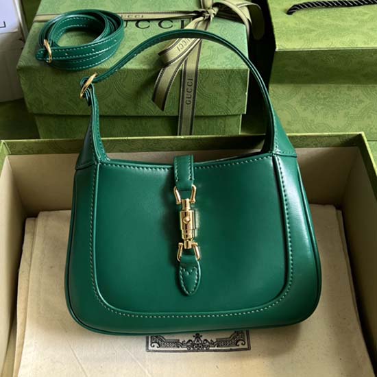 Gucci Jackie 1961 мини чанта през рамо зелена 637091