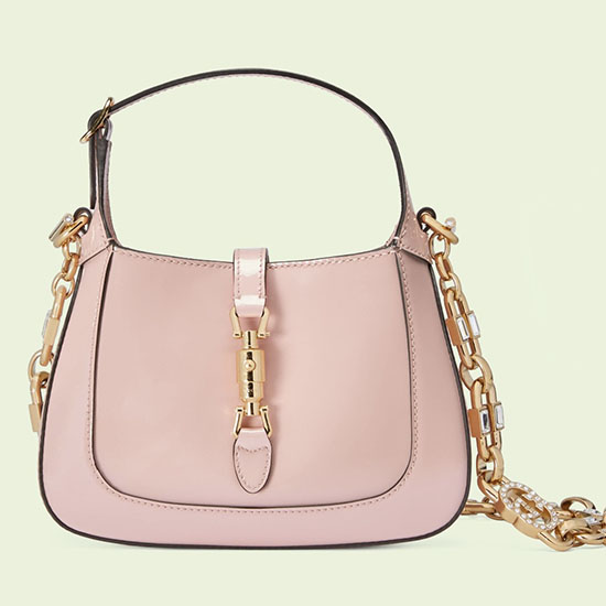 Gucci Jackie 1961 мини чанта през рамо розово 699651