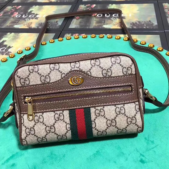 Gucci Ophidia Gg Supreme мини чанта през рамо 517350