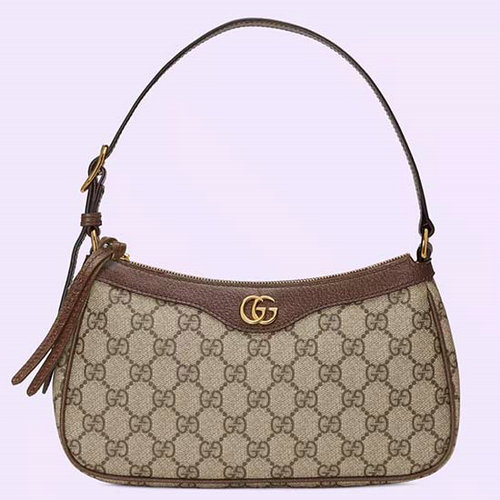 Gucci Ophidia Gg малка дамска чанта кафяво 735145