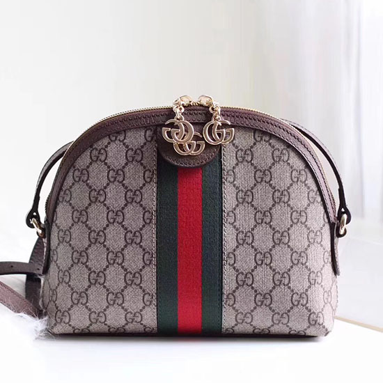 Gucci Ophidia Gg малка чанта през рамо кафяво 499621