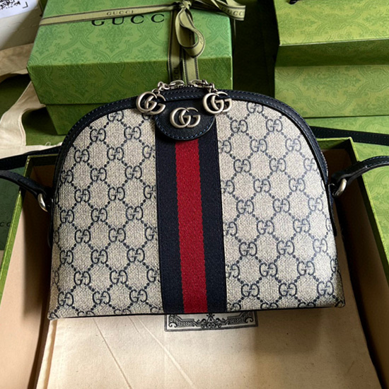 Gucci Ophidia Gg малка чанта през рамо синя 499621