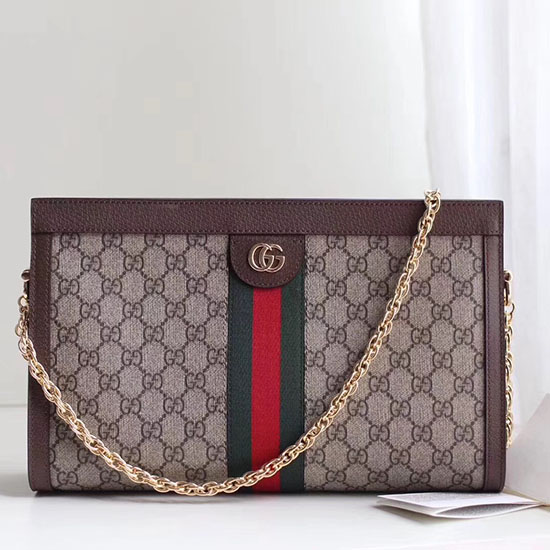 Gucci Ophidia Gg средна чанта през рамо кафяво 503876