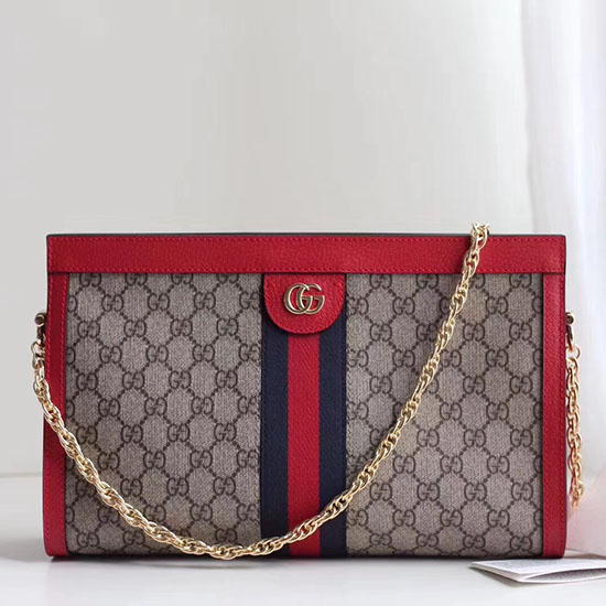 Gucci Ophidia Gg средна чанта през рамо червена 503876