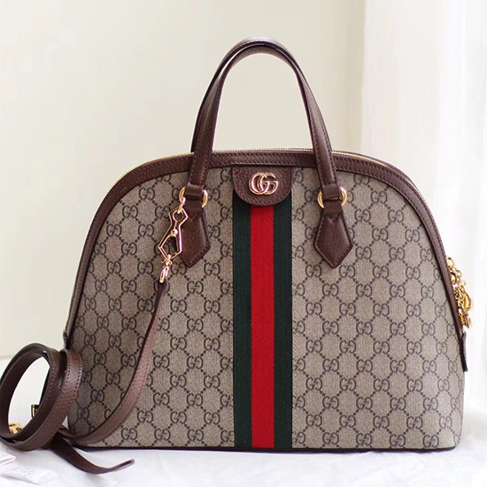 Gucci Ophidia Gg средна чанта с горна дръжка кафява 524533