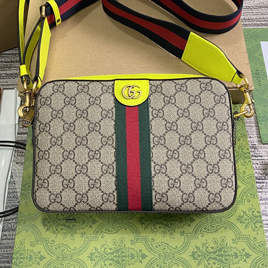 Gucci Ophidia Gg чанта през тялото зелена 699439