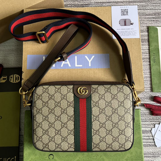 Gucci Ophidia Gg чанта през тялото кафяво 699439