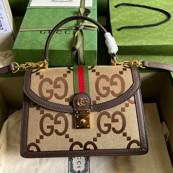 Gucci Ophidia Jumbo Gg малка чанта с горна дръжка 651055