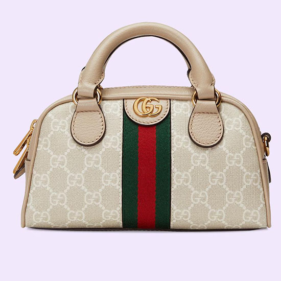 Gucci Ophidia Mini Gg чанта с горна дръжка бяла 724606